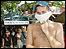 A tourist wearing a face mask